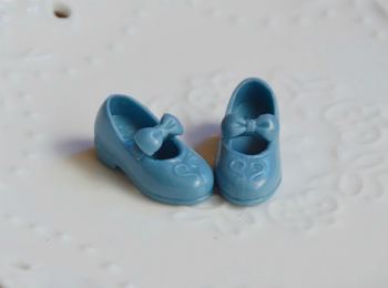 Chaussures bleues plastique avec noeud taille pullip/ tangkou